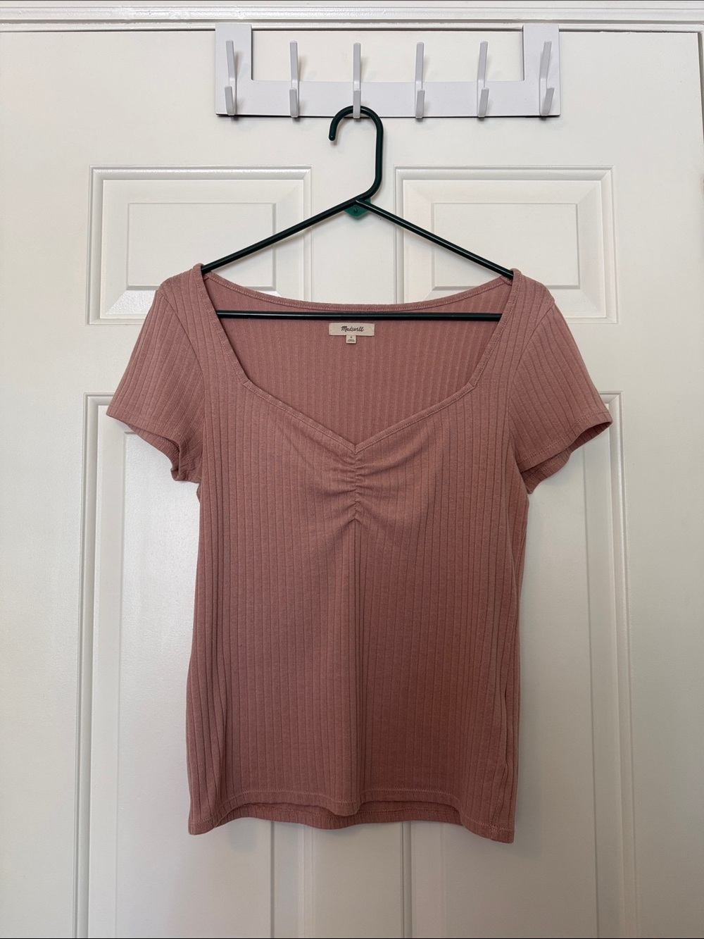 Madewell Ribbed Scoop Neck Tee - Dusty Rose
